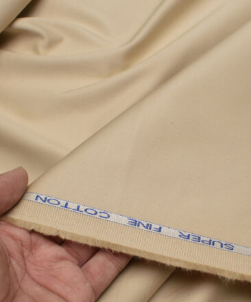 Raymond Men's Superfine Cotton  Solids  Unstitched Chinos / Trouser Fabric (Latte Beige).