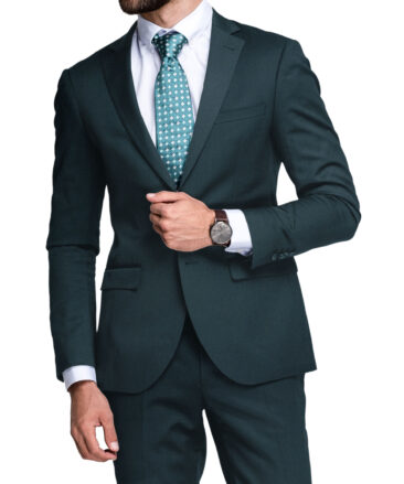 Godstra Men's Terry Rayon  Structured  Unstitched Suiting Fabric (Dark Ocean Green)