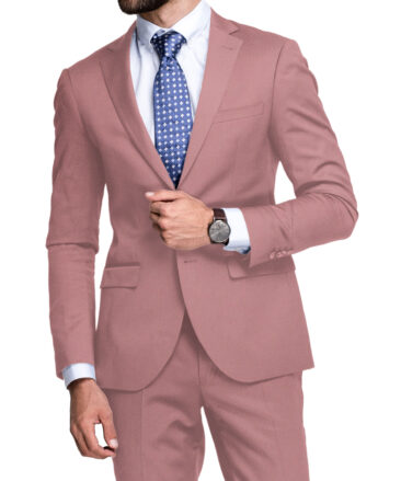 Godstra Men's Terry Rayon  Structured  Unstitched Suiting Fabric (Rose Pink)