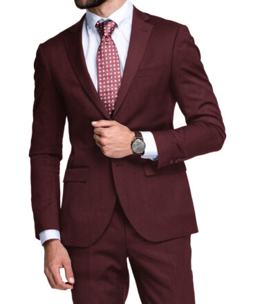 Godstra Men's Terry Rayon  Structured  Unstitched Suiting Fabric (Dark Wine)