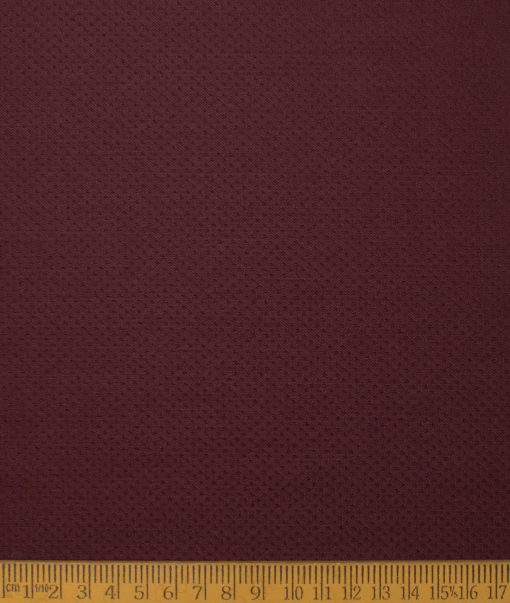 Godstra Men's Terry Rayon  Structured  Unstitched Suiting Fabric (Dark Wine)