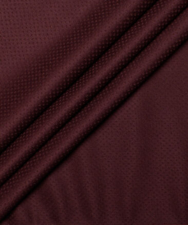 Godstra Men's Terry Rayon  Structured  Unstitched Suiting Fabric (Dark Wine)