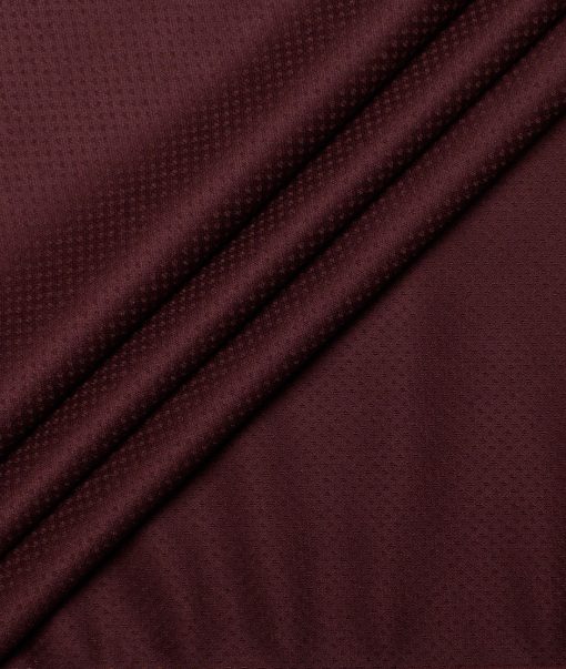 Godstra Men's Terry Rayon  Structured  Unstitched Suiting Fabric (Dark Wine)