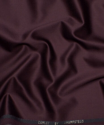 J.Hampstead Men's Terry Rayon  Solids  Unstitched Suiting Fabric (Dark Wine)