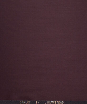 J.Hampstead Men's Terry Rayon  Solids  Unstitched Suiting Fabric (Dark Wine)