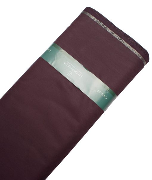 J.Hampstead Men's Terry Rayon  Solids  Unstitched Suiting Fabric (Dark Wine)