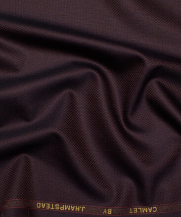 J.Hampstead Men's Terry Rayon  Structured  Unstitched Suiting Fabric (Dark Wine)