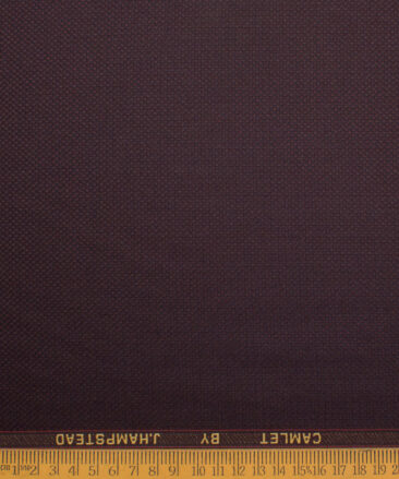 J.Hampstead Men's Terry Rayon  Structured  Unstitched Suiting Fabric (Dark Wine)