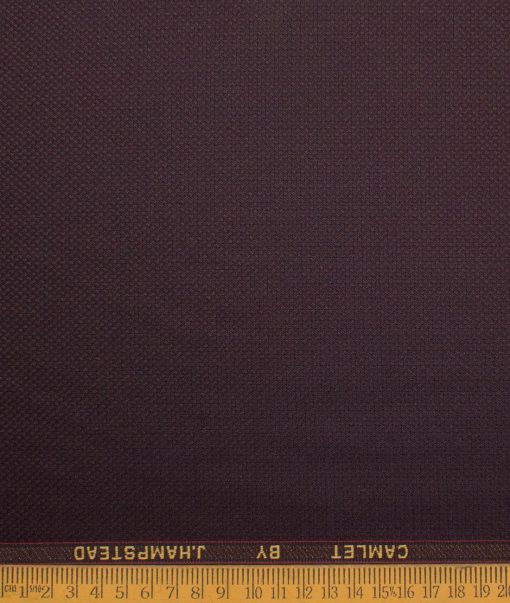 J.Hampstead Men's Terry Rayon  Structured  Unstitched Suiting Fabric (Dark Wine)