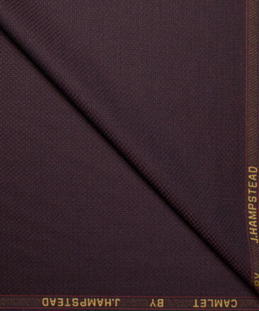 J.Hampstead Men's Terry Rayon  Structured  Unstitched Suiting Fabric (Dark Wine)