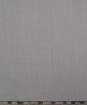 J.Hampstead Italy Men's 20% Wool Super 100's Self Design  Unstitched Suiting Fabric (Light Worsted Grey)