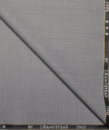 J.Hampstead Italy Men's 20% Wool Super 100's Self Design  Unstitched Suiting Fabric (Light Worsted Grey)