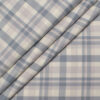 Luthai Men's  Giza Cotton Checks  Unstitched Shirting Fabric (Cream & Grey)