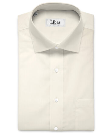 Luthai Men's  Cotton Solids  Unstitched Shirting Fabric (Cream)