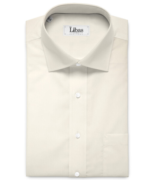 Luthai Men's  Cotton Solids  Unstitched Shirting Fabric (Cream)