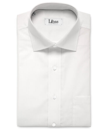 Luthai Men's  Cotton Solids  Unstitched Shirting Fabric (White)