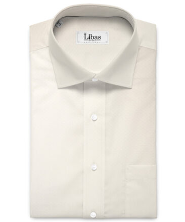 Luthai Men's  Supima Cotton Structured  Unstitched Shirting Fabric (Cream)