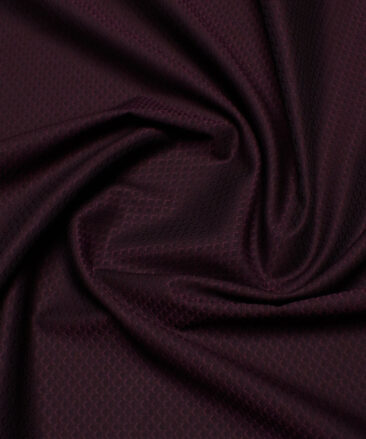 Luthai Men's  Supima Cotton Structured  Unstitched Shirting Fabric (Dark Wine)