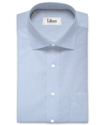 Luthai Men's  Supima Cotton Structured  Unstitched Shirting Fabric (Sky Blue)