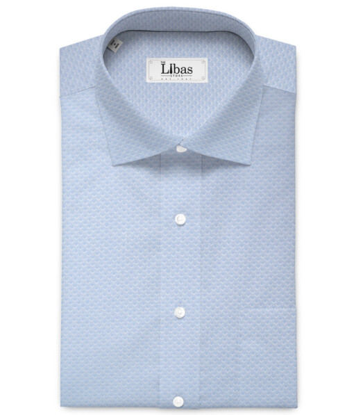 Luthai Men's  Supima Cotton Structured  Unstitched Shirting Fabric (Sky Blue)