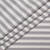 Luthai Men's  Supima Cotton Striped  Unstitched Shirting Fabric (White & Grey)