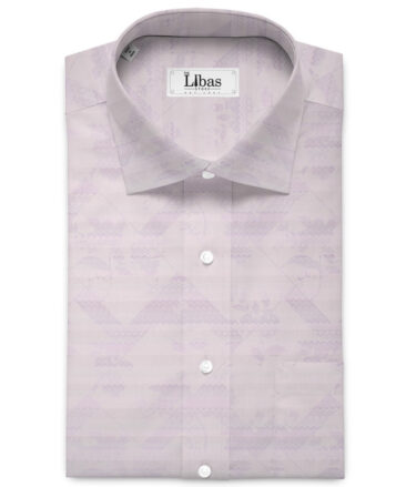 Luthai Men's  Supima Cotton Self Design  Unstitched Shirting Fabric (Light Purple)