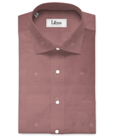 Luthai Men's  Supima Cotton Self Design  Unstitched Shirting Fabric (Turkish Rose Pink)