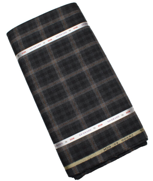 OCM Men's Wool Checks Very Fine   Unstitched Tweed Jacketing & Blazer Fabric (Black) - Image 4