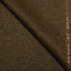 OCM Men's 100% Wool  Herringbone  Unstitched Tweed Fabric for Jacket & Blazer  (Caramel Brown)