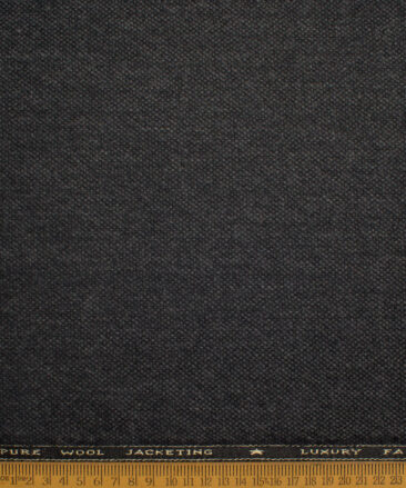 OCM Men's 100% Wool  Structured  Unstitched Tweed Fabric for Jacket & Blazer  (Blackish Grey)