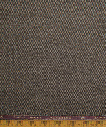 OCM Men's 100% Wool  Structured  Unstitched Tweed Fabric for Jacket & Blazer  (Dark Brown)