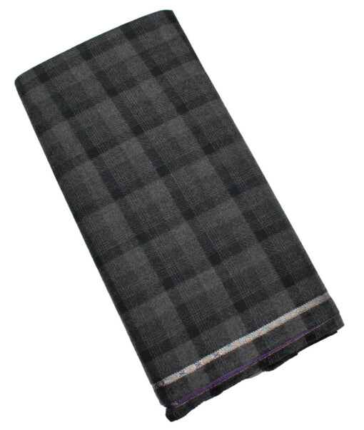 Raymond Men's 100% Merino Wool Checks   Unstitched Tweed Jacketing & Blazer Fabric (Grey & Black) - Image 4