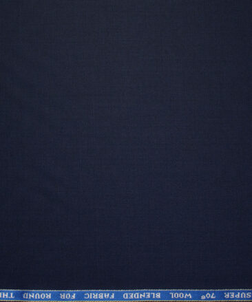 Raymond Men's 25% Wool Super 70's Solids  Unstitched Suiting Fabric (Dark Blue)