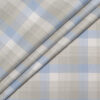 Soktas Men's  Giza Cotton Checks  Unstitched Shirting Fabric (White & Grey)