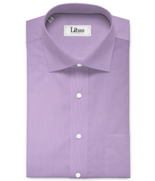 Soktas Men's 120/2 Giza Cotton Structured  Unstitched Shirting Fabric (Light Purple)