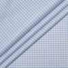 Soktas Men's 120/2 Giza Cotton Checks  Unstitched Shirting Fabric (White & Blue)