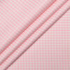 Soktas Men's 120/2 Giza Cotton Checks  Unstitched Shirting Fabric (White & Pink)