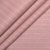 Linen Club Men's 65 LEA European Linen Striped  Unstitched Shirting Fabric (Pink)