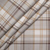 Premier Mills Men's  Giza Cotton Checks  Unstitched Shirting Fabric (White & Brown)