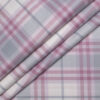 Premier Mills Men's  Giza Cotton Checks  Unstitched Shirting Fabric (White & Mauve)