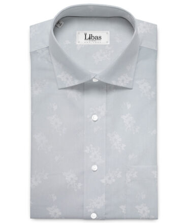 Cadini Men's  Premium Cotton Printed  Unstitched Shirting Fabric (Goose Grey)