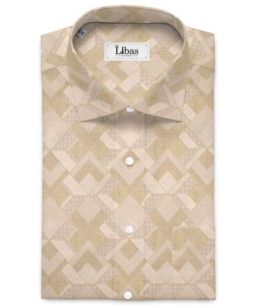 Cadini Men's  Cotton Printed  Unstitched Shirting Fabric (Beige)