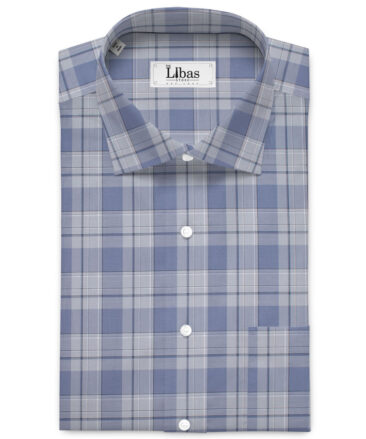 Siyaram's Men's  Superfine Cotton Checks  Unstitched Shirting Fabric (Light Grey)