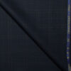 J.Hampstead Men's 60% Wool Super 140's Checks  Unstitched Suiting Fabric (Dark Blue)