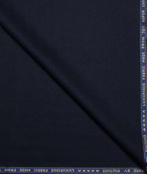 Raymond Men's 70% Wool Super 130's Striped  Unstitched Suiting Fabric (Dark Royal Blue)