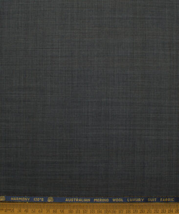 Vercelli Italy Men's 60% Wool Super 130's Checks  Unstitched Suiting Fabric (Dark Grey)