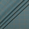 Brevity Men's Poly Viscose  Checks  Unstitched Suiting Fabric (Turquoise Blue)