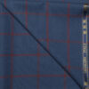 Cavalero Italy Men's 60% Wool Super 130's Checks  Unstitched Trouser Fabric (Royal Blue)