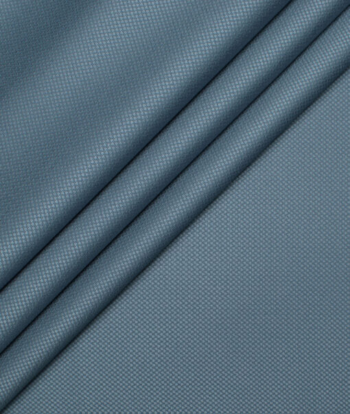 Italian Channel Men's Terry Rayon  Structured  Unstitched Suiting Fabric (Greyish Blue)