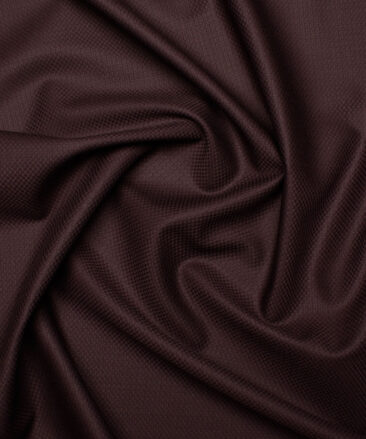 Luigi Bernardo Italy Men's Terry Rayon  Structured  Unstitched Suiting Fabric (Dark Wine)